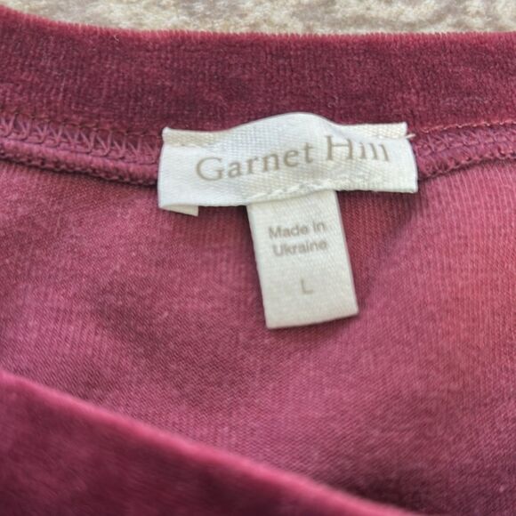 Garnet Hill Moonrise Velour Pullover Velvet Red Women's Top large - Picture 4 of 7
